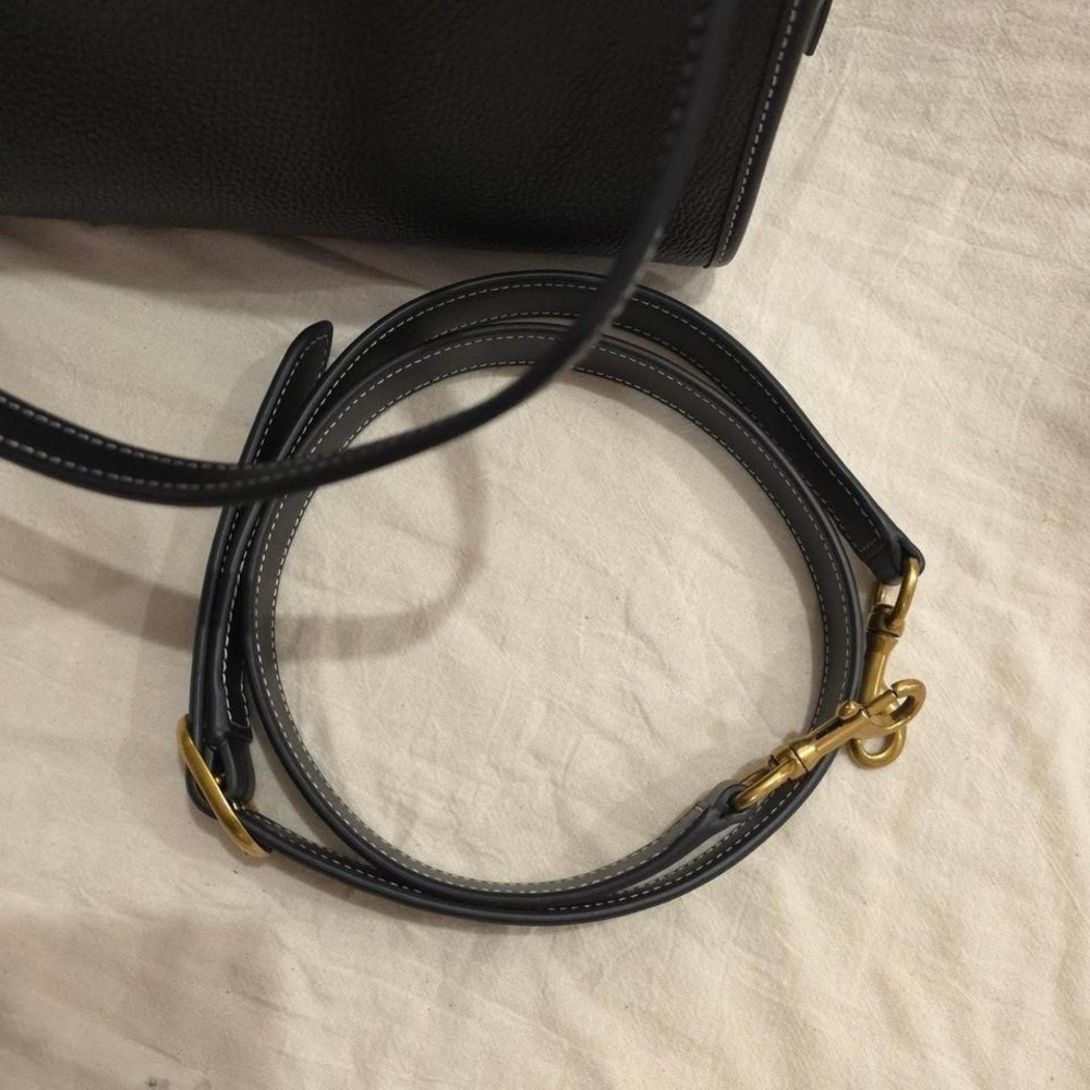 Quince Italian Leather Medium Convertible Satchel - Black - Picture 7 of 8